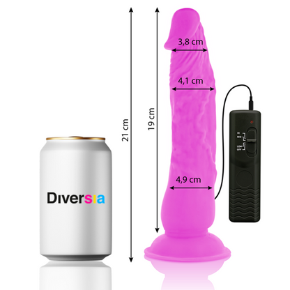 DIVERSIA - FLEXIBLER VIBRIERENDER DILDO LILA 21 CM -O- 4.9 CM - Sexotim