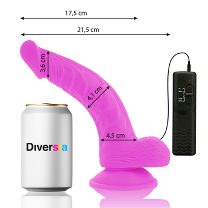 DIVERSIA - FLEXIBLER VIBRIERENDER DILDO LILA 21.5 CM -O- 4.5 CM - Sexotim