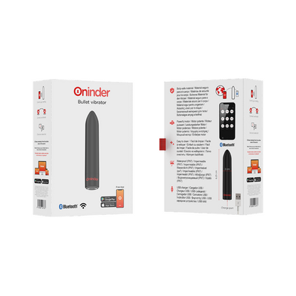 ONINDER - BERLIN BULLET VIBRATOR SCHWARZ 9 MODI 8,5 X 2 CM - KOSTENLOSE APP - Sexotim