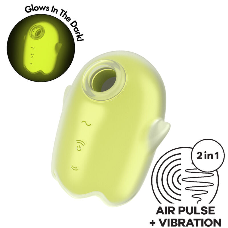 SATISFYER - GLOWING GHOST AIR PULSE & VIBRATOR GELB / WEISS - Sexotim