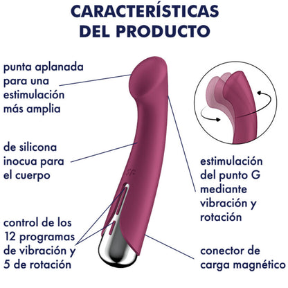 SATISFYER - SPINNING G-SPORT 1 ROTATOR VIBRATOR BLAU / BEIGE / ROT - Sexotim