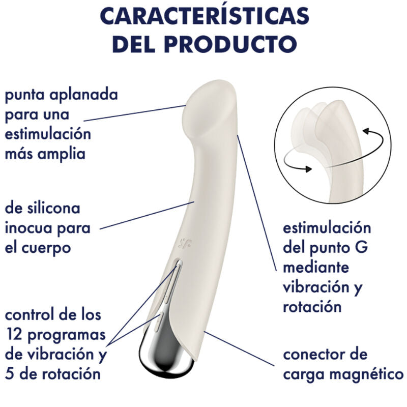 SATISFYER - SPINNING G-SPORT 1 ROTATOR VIBRATOR BLAU / BEIGE / ROT - Sexotim