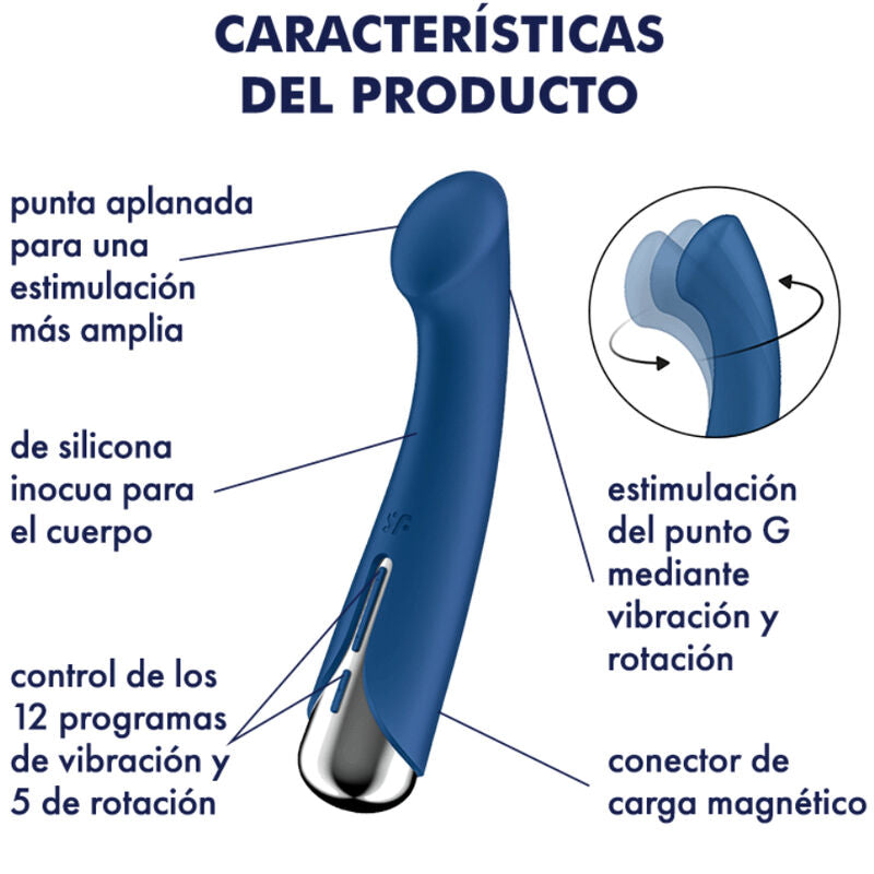 SATISFYER - SPINNING G-SPORT 1 ROTATOR VIBRATOR BLAU / BEIGE / ROT - Sexotim