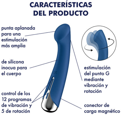 SATISFYER - SPINNING G-SPORT 1 ROTATOR VIBRATOR BLAU / BEIGE / ROT - Sexotim