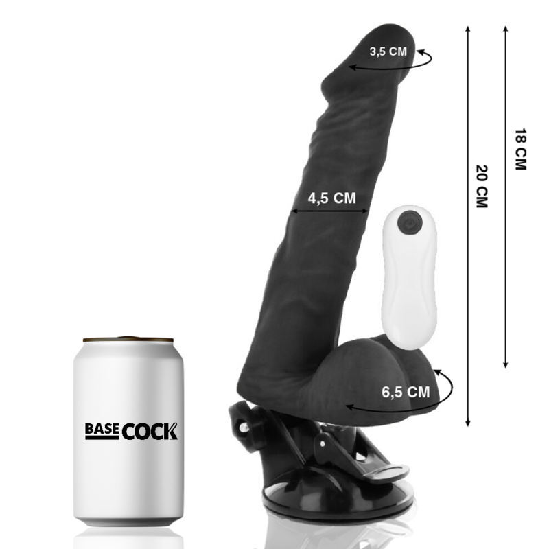 BASECOCK - ARTIKULIERBARER VIBRATOR NATÜRLICH FERNBEDIENUNG 20 CM -O- 4.5 CM - Sexotim