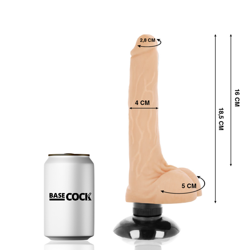 BASECOCK - REALISTISCHER VIBRATOR 2-1 NATÜRLICH 18.5 CM -O- 4 CM - Sexotim