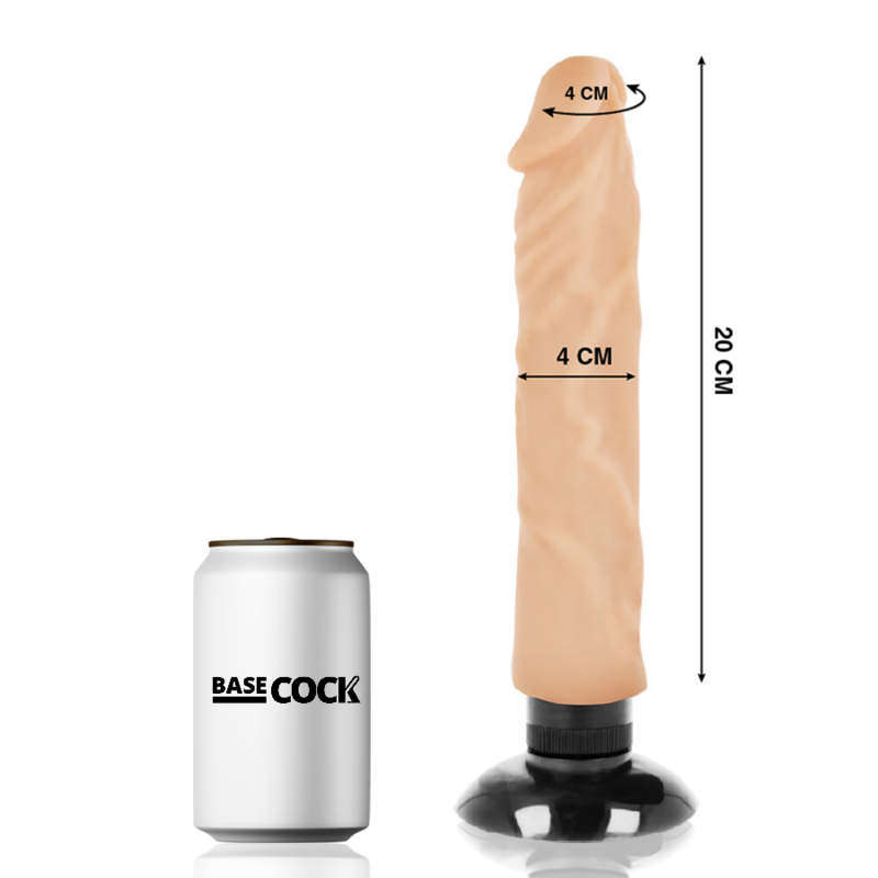 BASECOCK - REALISTISCHER VIBRATOR 2-1 NATÜRLICH 20 CM -O- 4 CM - Sexotim