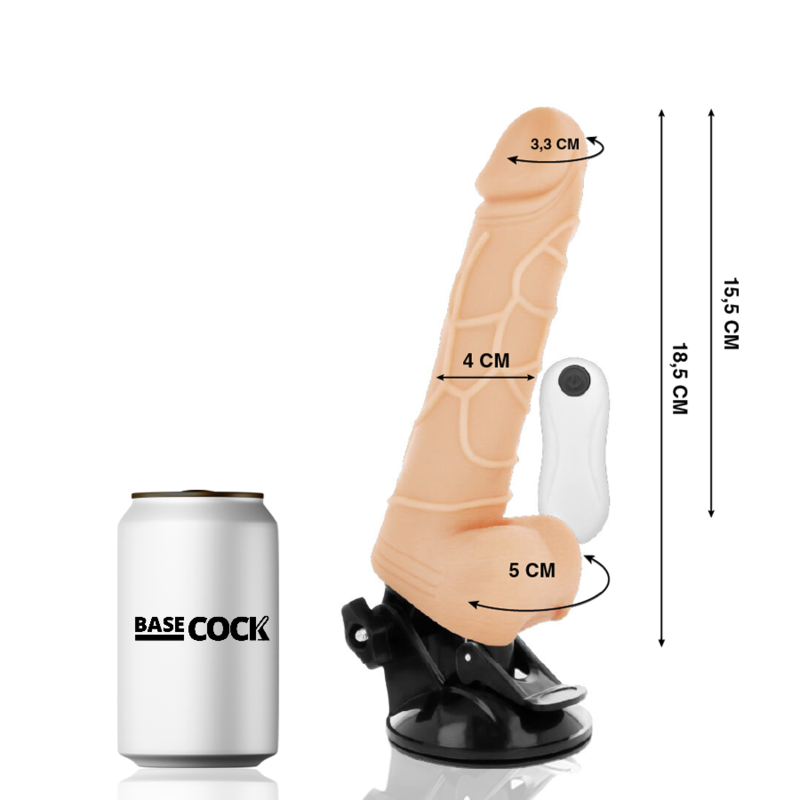 BASECOCK - REALISTISCHER NATÜRLICHER MIT FERNBEDIENUNG VIBRATOR 18.5 CM -O- 4CM - Sexotim