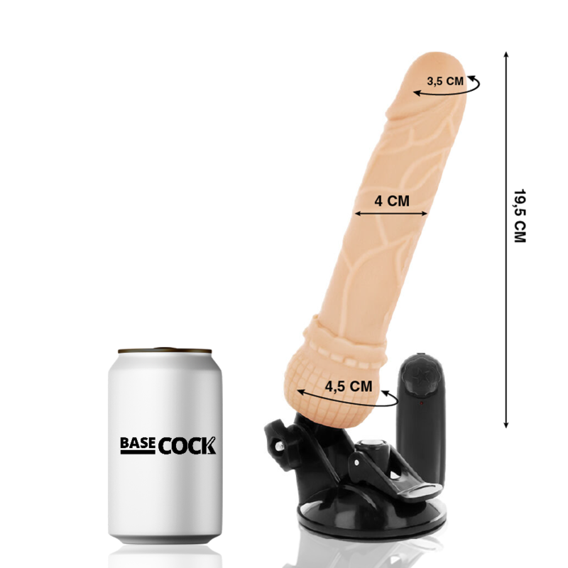 BASECOCK - REALISTISCHER VIBRATOR MIT FERNBEDIENUNG NATÜRLICHER 19.5 CM -O- 4 CM - Sexotim