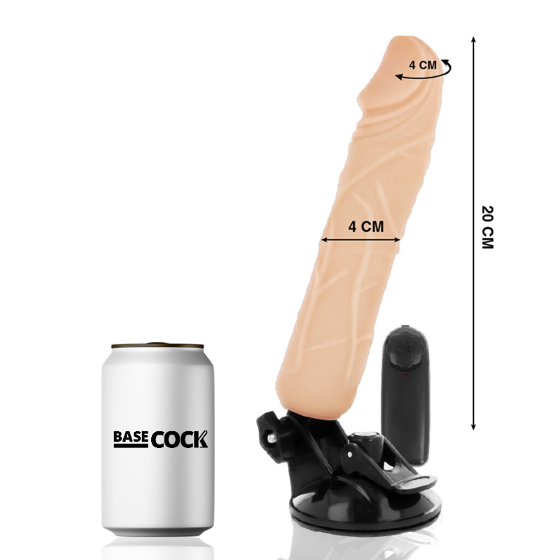 BASECOCK - REALISTISCHER VIBRATOR MIT FERNBEDIENUNG NATÜRLICHER 20 CM -O- 4 CM - Sexotim