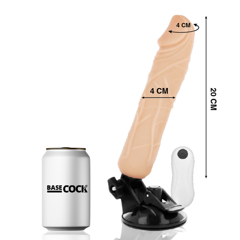 BASECOCK - REALISTISCHER NATÜRLICHER FERNBEDIENUNGSVIBRATOR 20 CM -O- 4 CM - Sexotim