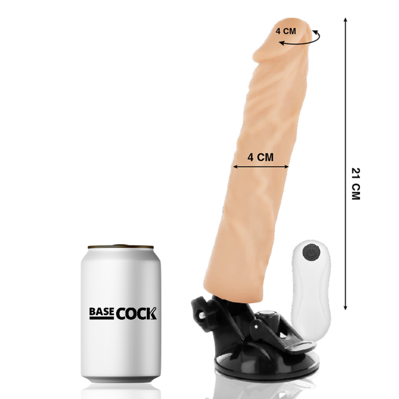 BASECOCK - REALISTISCHER VIBRATOR MIT FERNBEDIENUNG NATURWEISS 21 CM -O- 4 CM - Sexotim