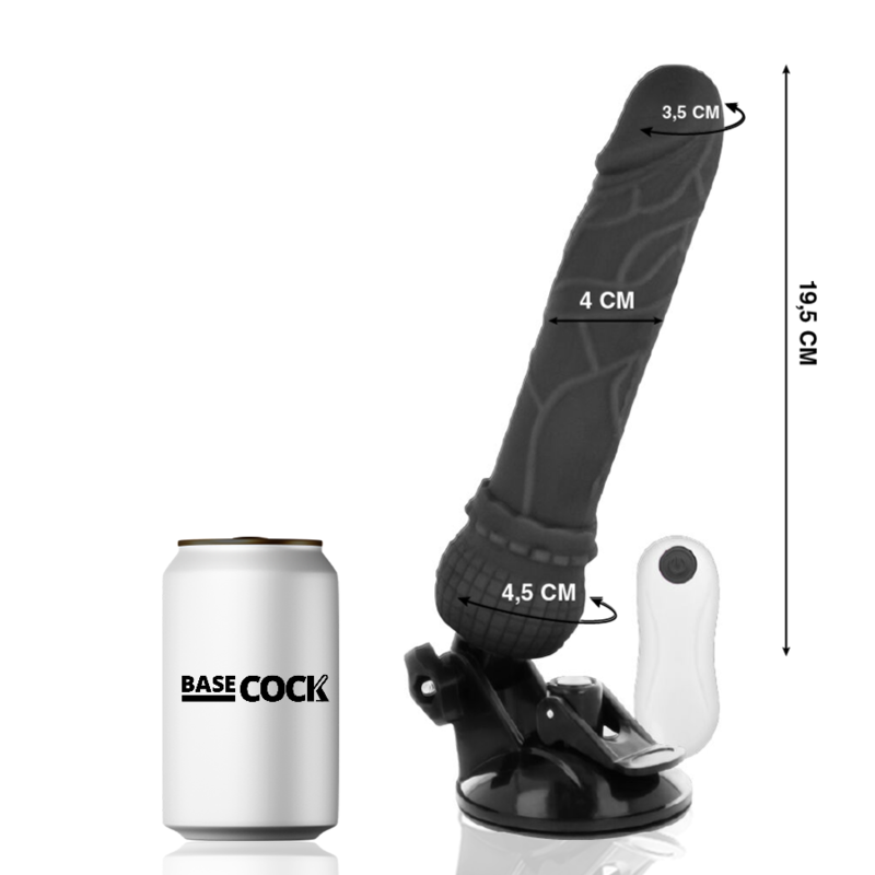 BASECOCK - REALISTISCHER NATÜRLICHER FERNBEDIENUNGSVIBRATOR 19.5 CM -O- 4 CM - Sexotim