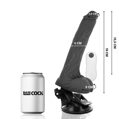 BASECOCK - REALISTISCHER VIBRATOR MIT FERNBEDIENUNG NATÜRLICH 19 CM -O- 4 CM - Sexotim