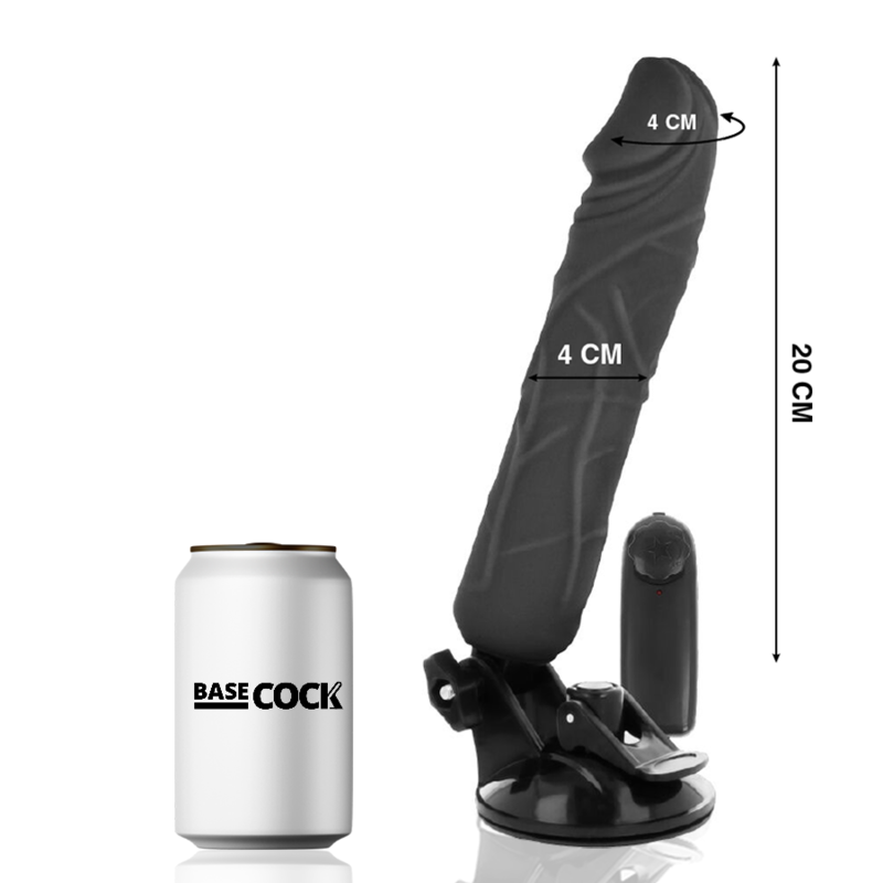 BASECOCK - REALISTISCHER VIBRATOR MIT FERNBEDIENUNG NATÜRLICHER 20 CM -O- 4 CM - Sexotim