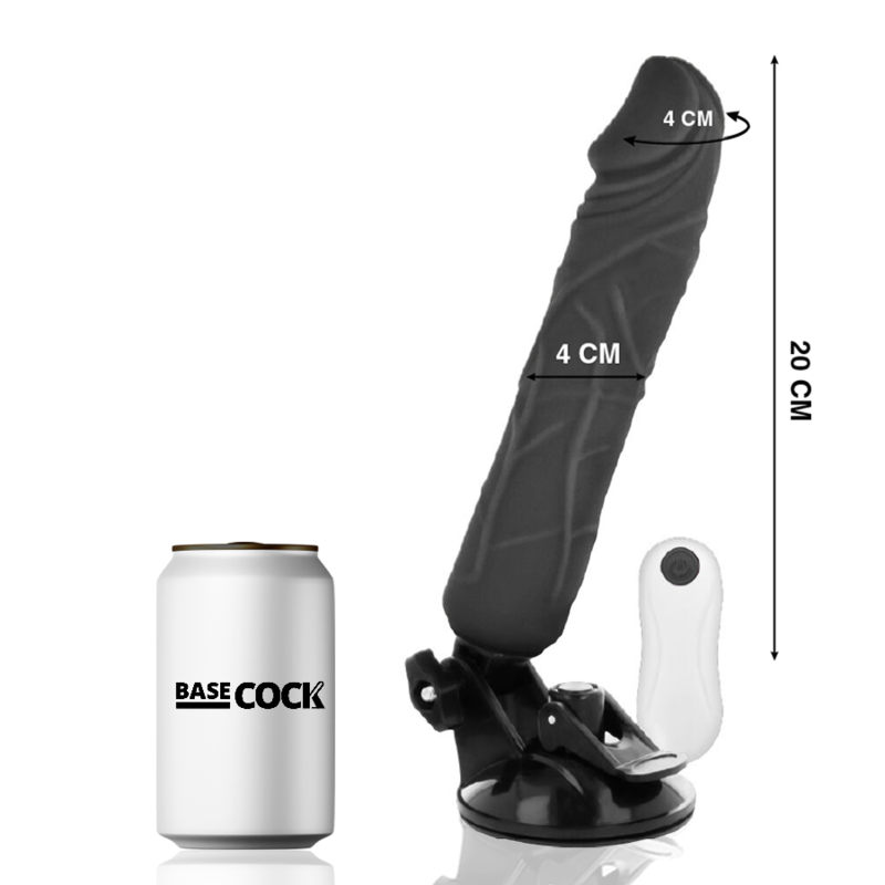 BASECOCK - REALISTISCHER NATÜRLICHER FERNBEDIENUNGSVIBRATOR 20 CM -O- 4 CM - Sexotim