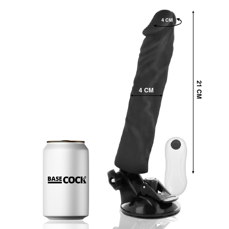 BASECOCK - REALISTISCHER VIBRATOR MIT FERNBEDIENUNG NATURWEISS 21 CM -O- 4 CM - Sexotim