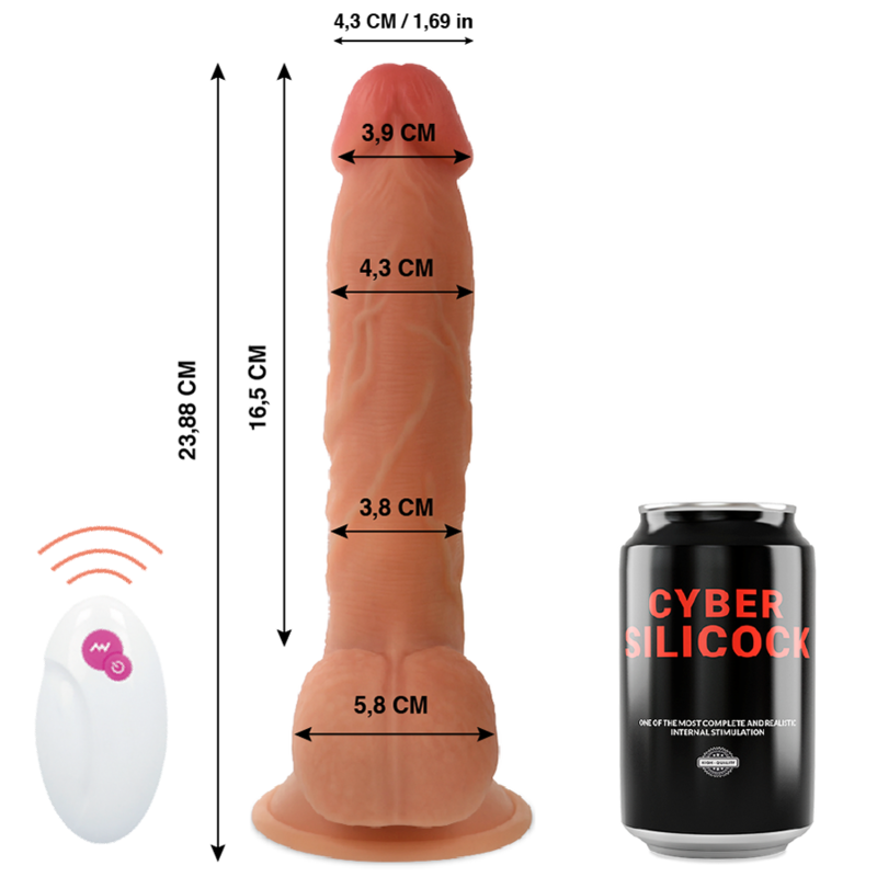 CYBER SILICOCK - FERNBEDIENUNG REALISTISCH MASTER BEN 23.88 CM -O- 4.3 CM - Sexotim