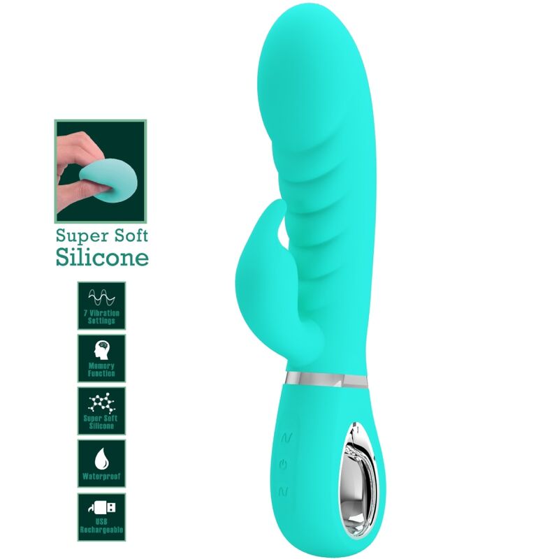 PRETTY LOVE - PRESCOTT MULTIFUNKTIONS-G-SPOT-VIBRATOR AQUA GREEN - Sexotim