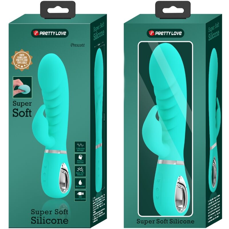 PRETTY LOVE - PRESCOTT MULTIFUNKTIONS-G-SPOT-VIBRATOR AQUA GREEN - Sexotim