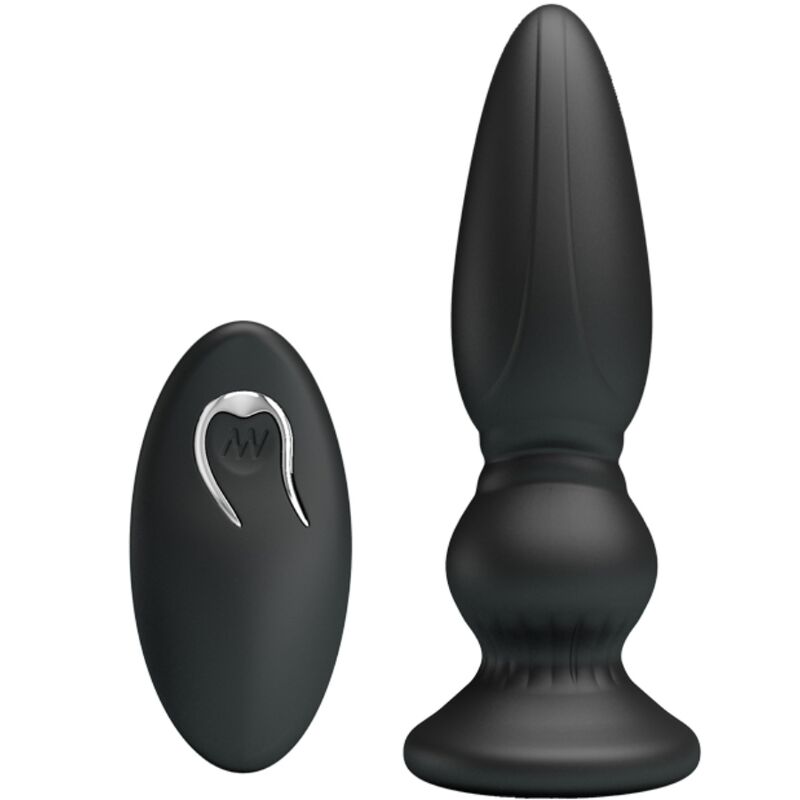 MR PLAY - LEISTUNGSSTARKER VIBRATOR MIT FERNBEDIENUNG, ANALSTECKER, SCHWARZ - Sexotim