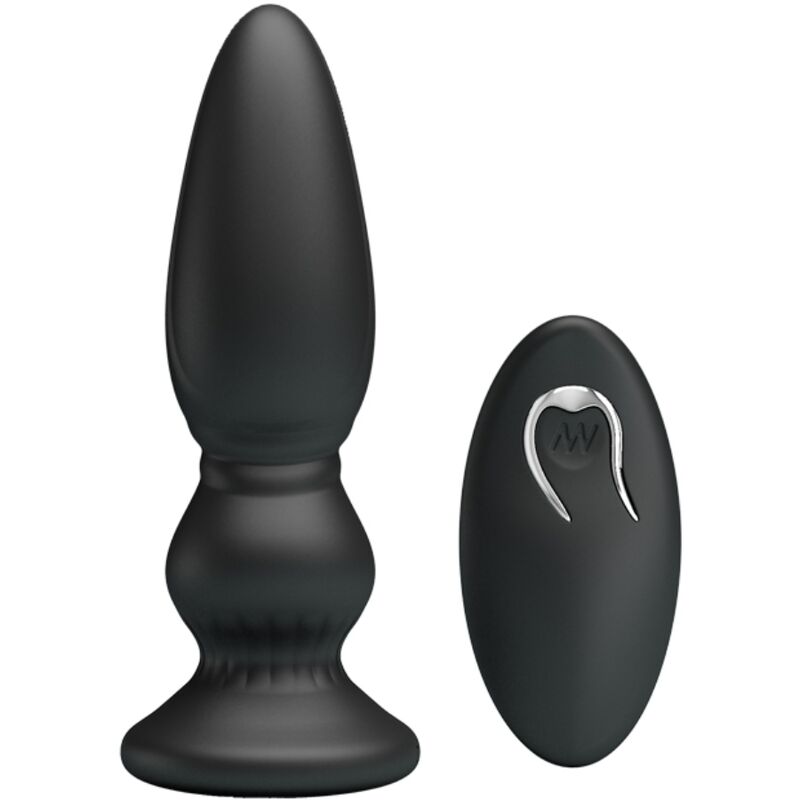 MR PLAY - LEISTUNGSSTARKER VIBRATOR MIT FERNBEDIENUNG, ANALSTECKER, SCHWARZ - Sexotim