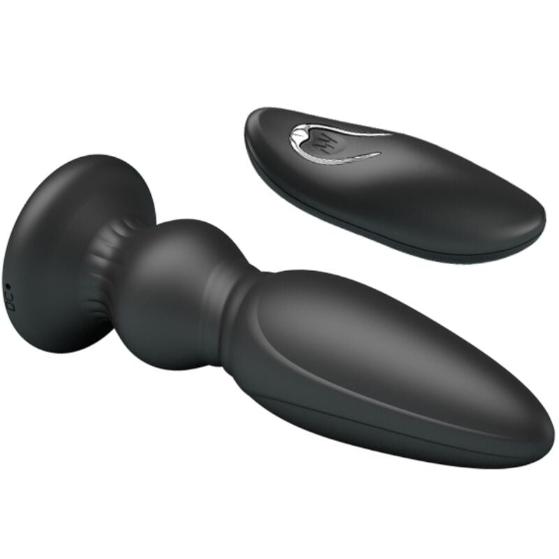 MR PLAY - LEISTUNGSSTARKER VIBRATOR MIT FERNBEDIENUNG, ANALSTECKER, SCHWARZ - Sexotim