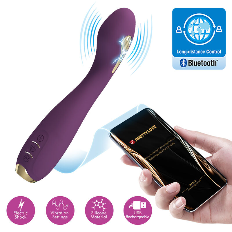 PRETTY LOVE - HECTOR ELECTROSHOCK VIBRATOR PER APP-STEUERUNG LILA - Sexotim