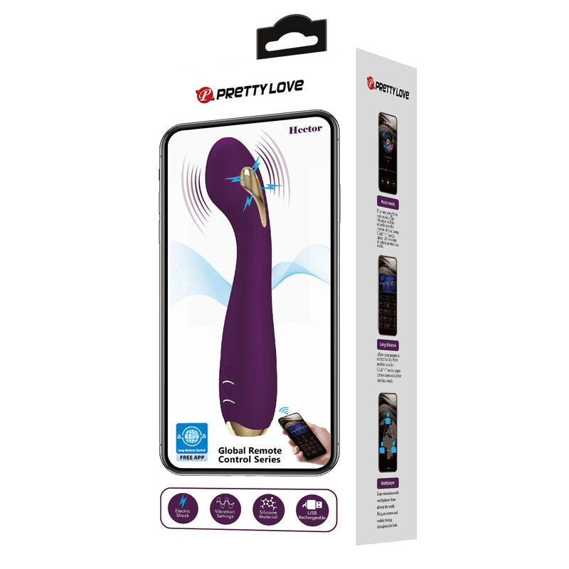 PRETTY LOVE - HECTOR ELECTROSHOCK VIBRATOR PER APP-STEUERUNG LILA - Sexotim