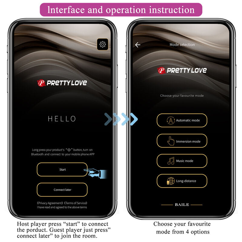 PRETTY LOVE - HECTOR ELECTROSHOCK VIBRATOR PER APP-STEUERUNG LILA - Sexotim