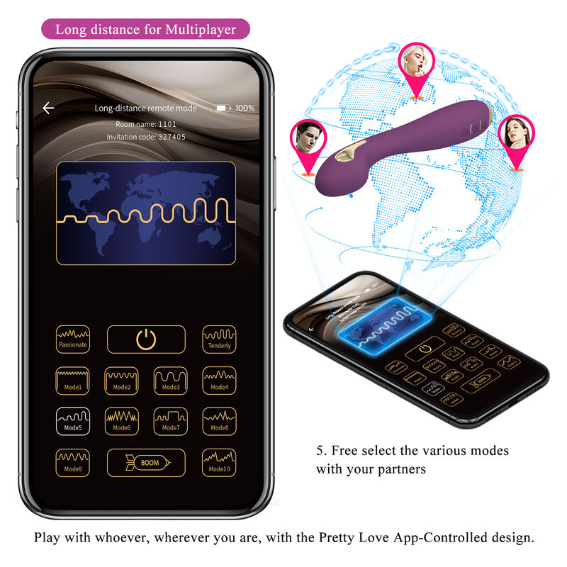 PRETTY LOVE - HECTOR ELECTROSHOCK VIBRATOR PER APP-STEUERUNG LILA - Sexotim