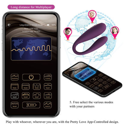 PRETTY LOVE - AUGUST REMOTE GLOBAL DOPPELT VERGNÜGEN VIBRATOR - Sexotim