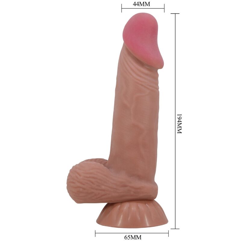 PRETTY LOVE - SLIDING SKIN SERIES REALISTISCHER DILDO MIT SCHIEBENDEM BRAUNEN HAUTSAUGNAPF 19,4 CM - Sexotim