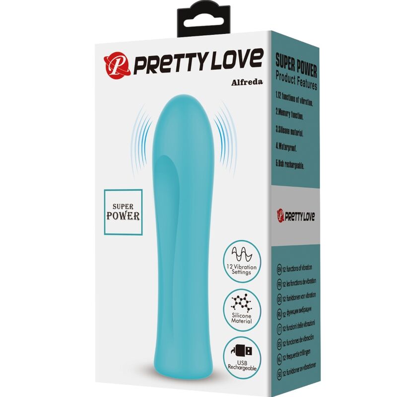 PRETTY LOVE - ALFREDA SUPER POWER VIBRATOR AQUA GREEN - Sexotim