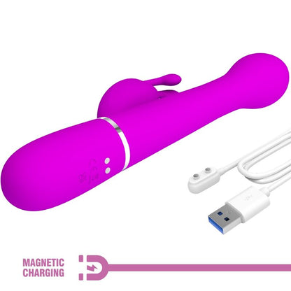 PRETTY LOVE - DEJON RABBIT VIBRATOR 3 IN 1 MULTIFUNKTIONSVIOLETT