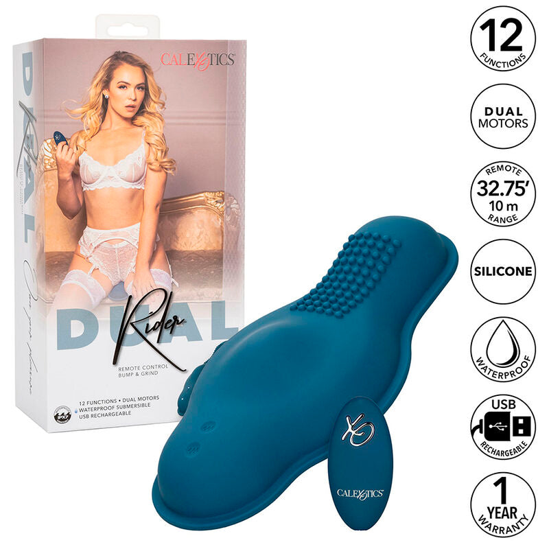 CALEXOTICS - RIDER MASSAGER DOPPELMOTOR FERNBEDIENUNG BLAU