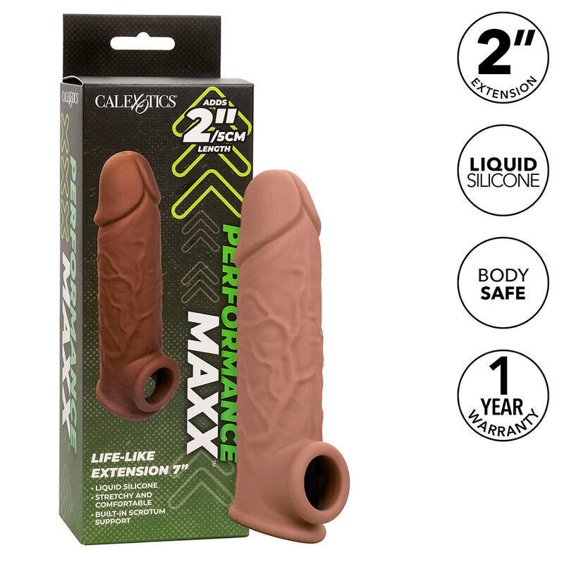 CALEXOTICS - PERFORMANCE MAXX LEBENSNAHE EXTENSION 7 BRAUNE HAUT - Sexotim