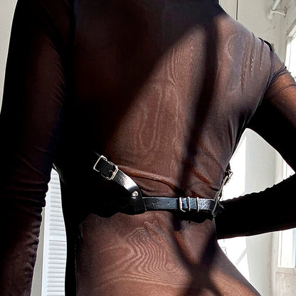 SUBBLIME - LEDER BRUSTGURT SCHWARZ EINE GRÖSSE - Sexotim