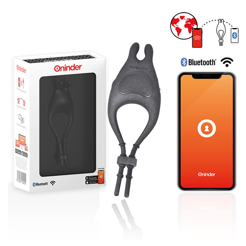 ONINDER - PAMPA WIEDERAUFLADBARER EINSTELLBARER VIBRATORRING MIT KLITORISSTIMULATOR 10 GESCHWINDIGKEITEN - KOSTENLOSE APP - Sexotim