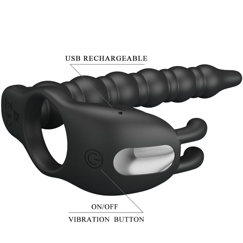 PRETTY LOVE - BLACKNEY PENISRINGE MIT VIBRATOR-PLUG - Sexotim