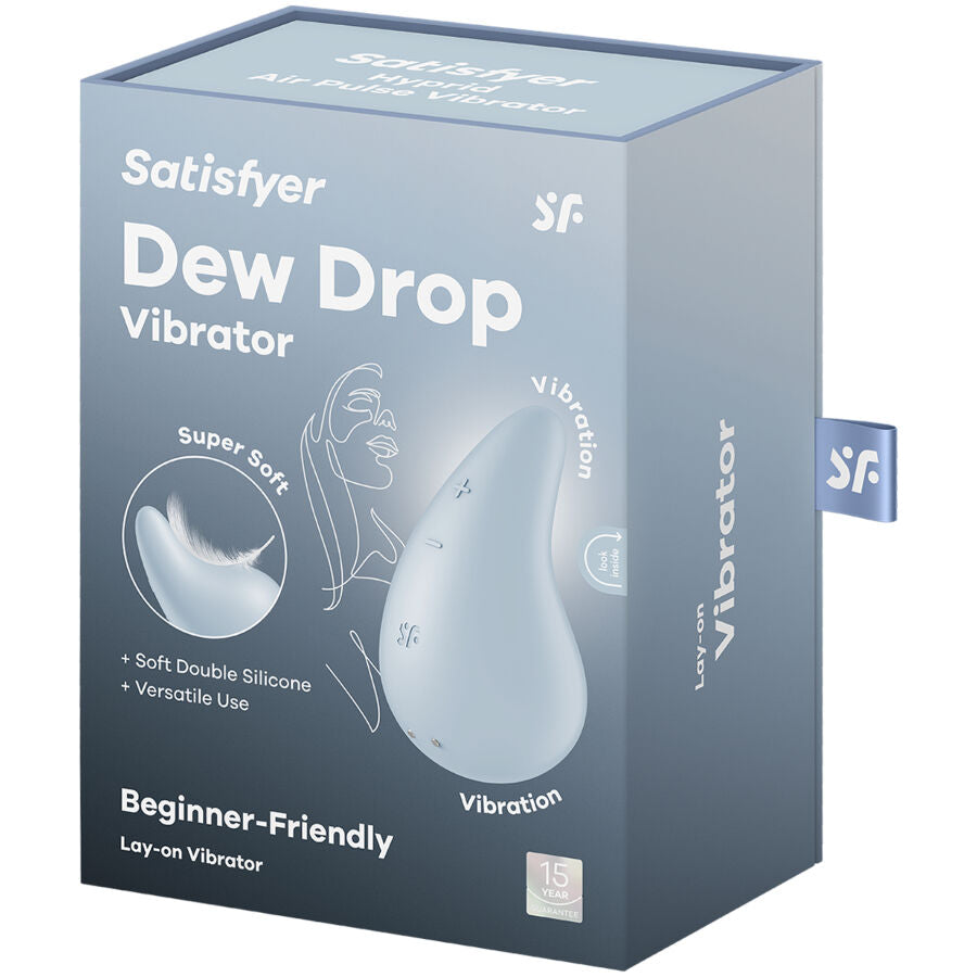 SATISFYER - DEW DROP VIBRATOR AUFLEGEN BLAU / WEISS - Sexotim