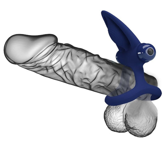PRETTY LOVE - MAT DOPPELRING MIT VIBRATION & STIMULATOR BLAU - Sexotim