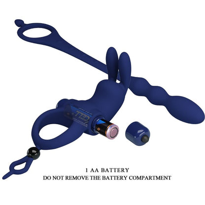 PRETTY LOVE - AYAD RABBIT VIBRATORRING MIT PLUG BLAU - Sexotim