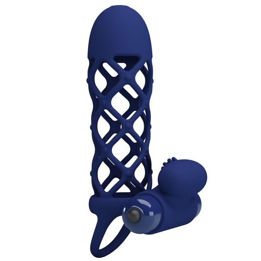 PRETTY LOVE - GIANN VIBRATORRING MIT SILIKONHÜLLE BLAU - Sexotim