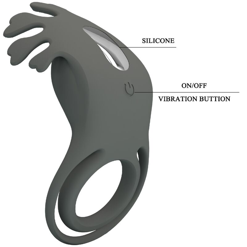 PRETTY LOVE - RUBEN DOPPELVIBRATIONSRING MIT STIMULATOR GRAU - Sexotim
