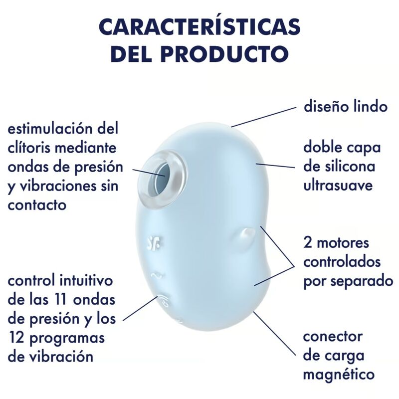 SATISFYER - CUTIE GHOST AUFLEGEVIBRATOR HELLBLAU - Sexotim