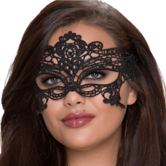 QUEEN LINGERIE - BREITE SCHWARZE SPITZENMASKE