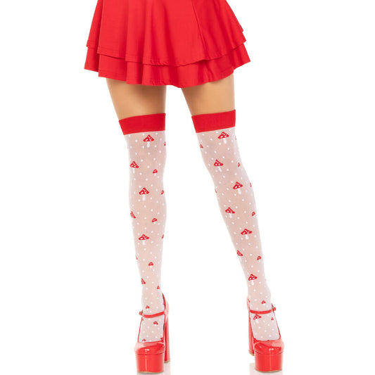 LEG AVENUE - PILZ HOHE SOCKEN ROT/WEISS - Sexotim