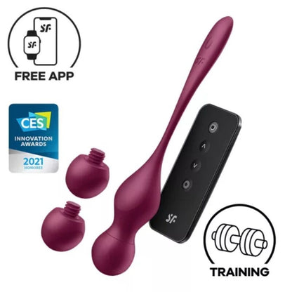 SATISFYER - LOVE BIRDS VARY VIBRIERENDE KUGELN MIT KOSTENLOSE APP WEINROT - Sexotim