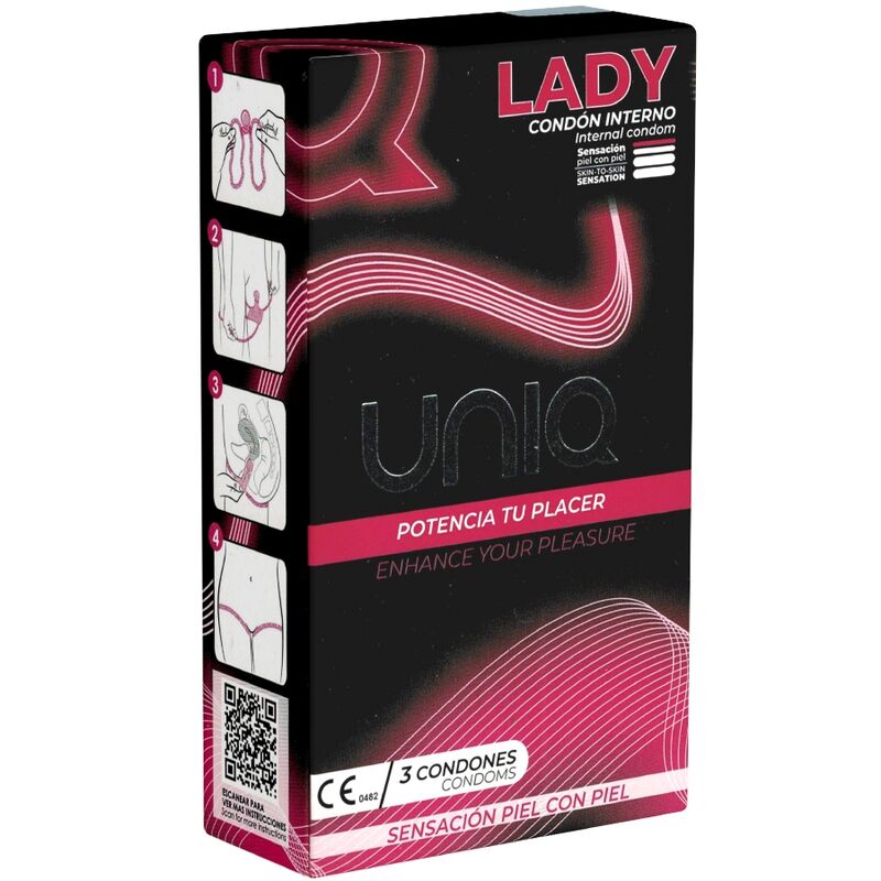 UNIQ - LADY CONDOM LATEXFREIE WEIBLICHE KONDOME MIT STRUMPFGURT 3 EINHEITEN - Sexotim